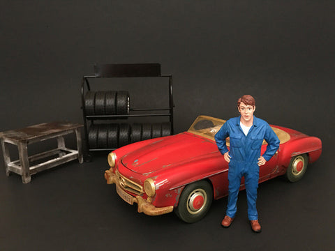 "Mechanic - John Inspecting" Figure For 1:18 Diecast Models by American Diorama