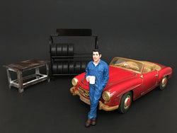 "Mechanic" Larry Taking Break Figure For 1:18 Diecast Models by American Diorama