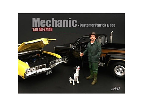 "Customer Patrick and Dog" Figures For 1/18 Diecast Models by American Diorama