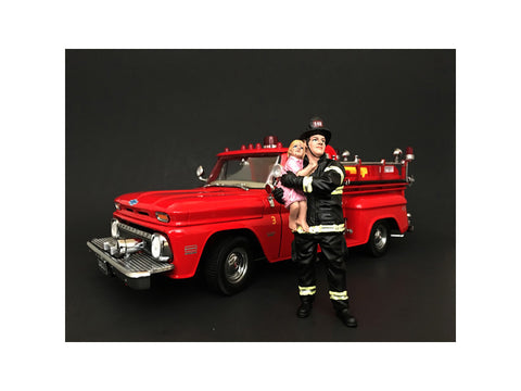 "Firefighter" With Baby Figure For 1/18 Diecast Models by American Diorama
