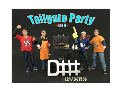 "Tailgate Party" Set #2 (4 Piece Figure Set) For 1:24 Scale Diecast Models by American Diorama