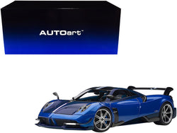 Pagani Huayra BC Blu Francia Candy Blue Metallic with Carbon Accents 1/18 Model Car by AUTOart