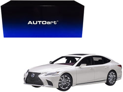 Lexus LS500h Sonic White Metallic with Crimson and Black Interior 1/18 Model Car by AUTOart