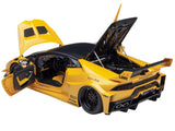 Lamborghini Huracan GT "LB-Silhouette Works" Yellow Metallic with Black Top 1/18 Model Car by AUTOart