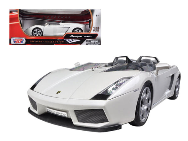 Lamborghini Concept S Pearl White 1/18 Diecast Model Car by Motormax