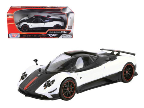 Pagani Zonda 5 Cinque White/Black 1/18 Diecast Model Car by Motormax