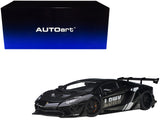 Lamborghini Aventador Liberty Walk LB-Works Livery Black with Carbon Hood Limited Edition 1/18 Model Car by AUTOart