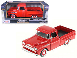 1958 Chevrolet Apache Fleetside Pickup Truck Red 1/24 Diecast Model by Motormax