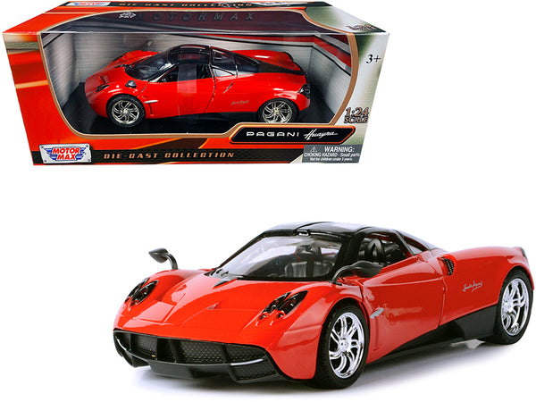 Pagani Huayra Bright Red with Chrome Wheels 1/24 Diecast Model Car by Motormax