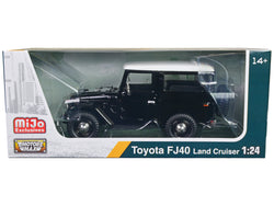 Toyota FJ40 Land Cruiser Black with White Top 1/24 Diecast Model by Motormax
