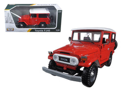Toyota FJ40 Red with White Top 1/24 Diecast Model by Motormax