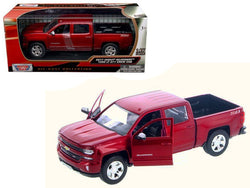 2017 Chevrolet Silverado 1500 LT Z71 Crew Cab Metallic Red 1/27 Diecast Model by Motormax