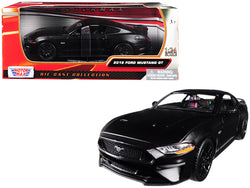 2018 Ford Mustang GT 5.0 Matte Black with Black Wheels 1/24 Diecast Model Car by Motormax