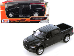 2019 Dodge Ram 1500 Crew Cab Laramie Pickup Truck Black 1/24 Diecast Model by Motormax