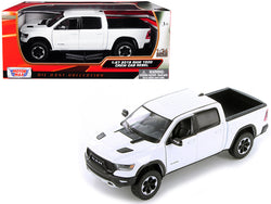 2019 Dodge Ram 1500 Crew Cab Rebel Pickup Truck White 1/24 Diecast Model by Motormax