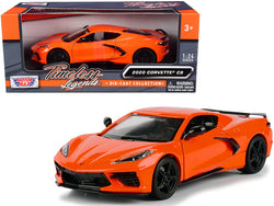 2020 Chevrolet Corvette C8 Stingray Orange "Timeless Legends" 1/24 Diecast Model Car by Motormax