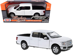 2019 Ford F-150 Lariat Crew Cab Pickup Truck White 1/24-1/27 Diecast Model by Motormax