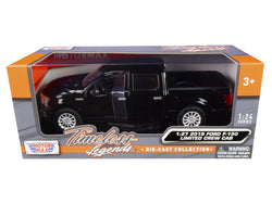 2019 Ford F-150 Limited Crew Cab Pickup Truck Black 1/27 Diecast Model by Motormax