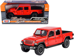 2021 Jeep Gladiator Overland (Closed Top) Pickup Truck Red 1/27 Diecast Model by Motormax