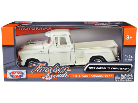 1957 GMC Blue Chip Pickup Truck White "Timeless Legends" Series 1/24 Diecast Model by Motormax