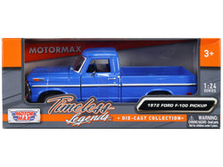1972 Ford F-100 Pickup Truck Blue "Timeless Legends" Series 1/24 Diecast Model by Motormax