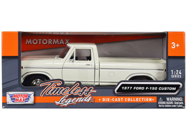 1977 Ford F-150 Custom Pickup Truck White "Timeless Legends" Series 1/24 Diecast Model by Motormax