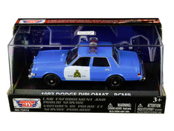 1983 Dodge Diplomat "Royal Canadian Mounted Police - RCMP" Light Blue and White 1/43 Diecast Model Car by Motormax