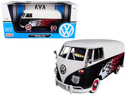 Volkswagen Type 2 (T1) Delivery Van with Flames 1/24 Diecast Model by Motormax