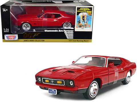 1971 Ford Mustang Mach 1 Red James Bond 007 "Diamonds are Forever" (1971) Movie "James Bond Collection" Series 1/24 Diecast Model Car by Motormax