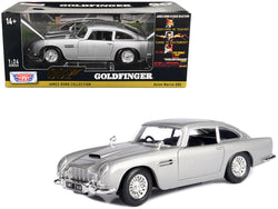 Aston Martin DB5 RHD (Right Hand Drive) Silver Metallic James Bond 007 "Goldfinger" (1964) Movie "James Bond Collection" Series 1/24 Diecast Model Car by Motormax