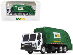 Mack LR Refuse Rear Load Garbage Truck "Waste Management" White and Green 1/87 (HO) Diecast Model by First Gear