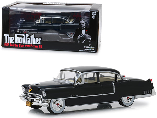 1955 Cadillac Fleetwood Series 60 Black "The Godfather" (1972) Movie 1/24 Diecast Model Car by Greenlight