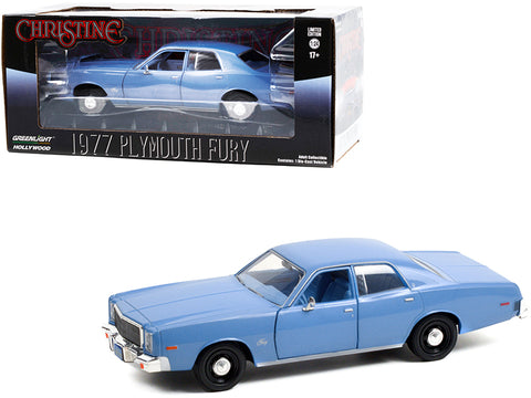 1977 Plymouth Fury Pearl Steel Blue (Detective Rudolph Junkins') "Christine" (1983) Movie 1/24 Diecast Model Car by Greenlight