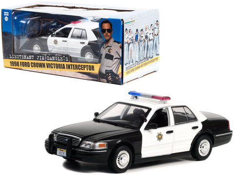 1998 Ford Crown Victoria Police Interceptor Black and White "Reno Sheriff's Department" "Lieutenant Jim Dangle Reno 911 (2003-2009)" TV Series 1/24 Diecast Model Car by Greenlight