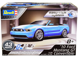 2010 Ford Mustang GT Convertible Blue Easy-Click Plastic Model Kit (Skill Level 2) 1/25 Scale Model by Revell