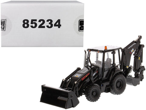 CAT Caterpillar 420F2 IT Backhoe Loader Special Black Paint Finish with Work Tools and Two Figures "30th Anniversary Edition" High Line Series 1/50 Diecast Model by Diecast Masters
