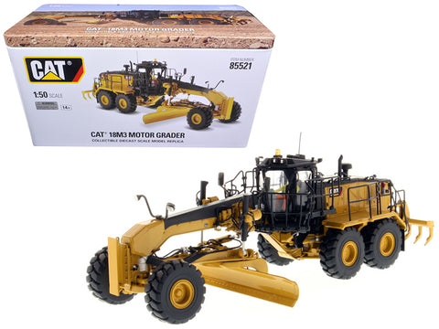 CAT Caterpillar 18M3 Motor Grader with Operator High Line Series 1/50 Diecast Model by Diecast Masters