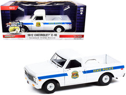 1972 Chevrolet C-10 Pickup Truck White with Blue Stripes "Delaware State Police" "Hot Pursuit" Series 1/24 Diecast Model by Greenlight