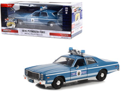 1978 Plymouth Fury Police Blue Metallic with White Stripes "Maine State Police" "Hot Pursuit" Series 1/24 Diecast Model Car by Greenlight