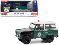 1967 Ford Bronco Green and Black with Tan Top "NYPD (New York City Police Department)" "Hot Pursuit" Series #8 1/24 Diecast Model by Greenlight