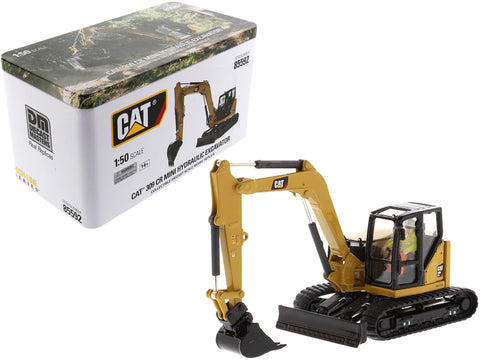 CAT Caterpillar 309 CR Next Generation Mini Hydraulic Excavator with Work Tools and Operator High Line Series 1/50 Diecast Model by Diecast Masters