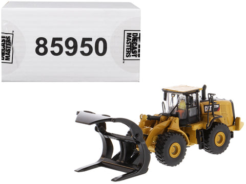 CAT Caterpillar 972M Wheel Loader with Log Fork and Operator High Line Series 1/87 (HO) Scale Diecast Model by Diecast Masters