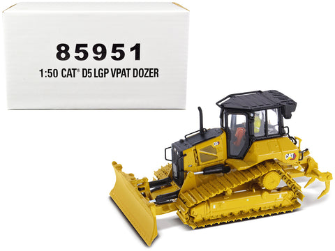 CAT Caterpillar D5 LGP VPAT Track Type Tractor Dozer Yellow with Operator High Line Series 1/50 Diecast Model by Diecast Masters