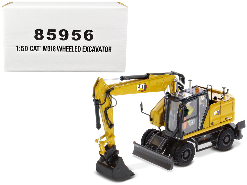 CAT Caterpillar M318 Wheeled Excavator Yellow with Operator High Line ...