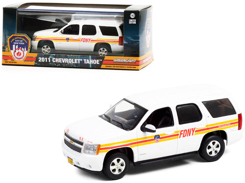 2011 Chevrolet Tahoe White with Stripes "Fire Department City of New York (FDNY" 1/43 Diecast Model by Greenlight