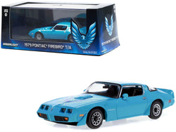 1979 Pontiac Firebird T/A Trans Am Atlantis Blue with Hood Phoenix 1/43 Diecast Model Car by Greenlight
