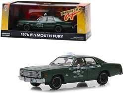 1976 Plymouth Fury Taxi "Checker Cab 069 WO. 3-7000" Metallic Green "Beverly Hills Cop" (1984) Movie 1/43 Diecast Model Car by Greenlight