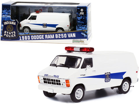 1980 Dodge Ram B250 Van White "Indiana State Police" 1/43 Diecast Model by Greenlight