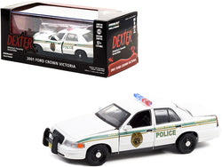 2001 Ford Crown Victoria Police Interceptor White "Miami Metro Police Department" "Dexter" (2006-2013) TV Series 1/43 Diecast Model Car by Greenlight