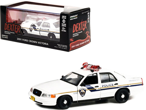 2001 Ford Crown Victoria Police Interceptor White "Pembroke Pines Police" "Dexter" (2006-2013) TV Series 1/43 Diecast Model Car by Greenlight